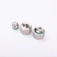 Bouchon obturateur hexagonal fileté en acier inoxydable avec joint torique vert, résistant à la corrosion chimique pour connecteurs haute pression