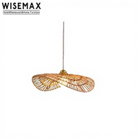 Lustre WISEMAX FURNITURE de style Wabi-Sabi, lampe de plafond en fer et corde de papier rétro japonaise pour hôtel, restaurant, villa, appartement