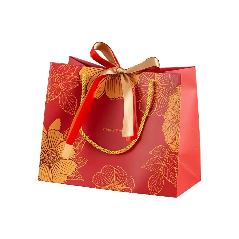 ของขวัญคริสต์มาสที่สวยหรู ของขวัญคริสต์มาสอีฟ ถุงกระดาษมือถือ ถุงของขวัญ