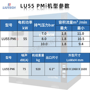 เครื่องอัดอากาศแบบสกรู Fuda Lu55pmi ระบบหล่อลื่นด้วยน้ำมัน แบบอยู่กับที่ ความเร็ว 2000 รอบต่อนาที ระบายความร้อนด้วยอากาศ สำหรับใช้งานในอุตสาหกรรม - Product Image 4