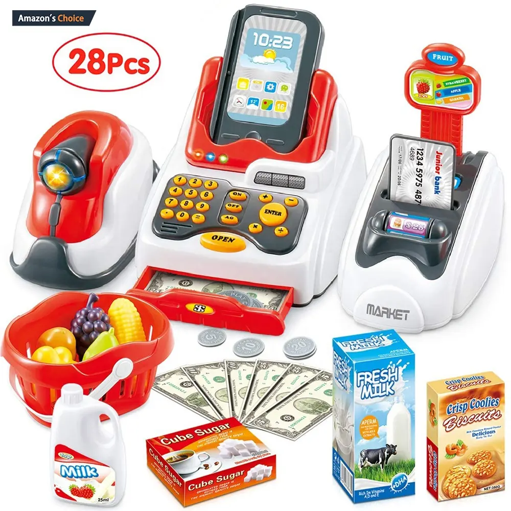 Shopping Pretend Play Toy Money Machine Supermarket Cash Register Toy For Kids Children Educational Toys