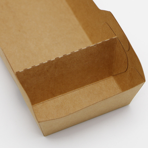 Plateau/Barquette jetable en papier kraft à 2 compartiments pour <span class=keywords><strong>boulangerie</strong></span>, hot-dogs, snacks, frites et autres plats rapides – 320ml, 440ml, 520ml - Product Image 4