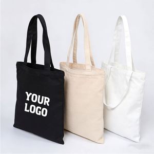 High Quality Sublimation <b>Black</b> <b>Tote</b> Gift Wholesale <b>Canvas</b> Custom Pocket and Zipper Shopping <b>Bag</b> - Product Image 1