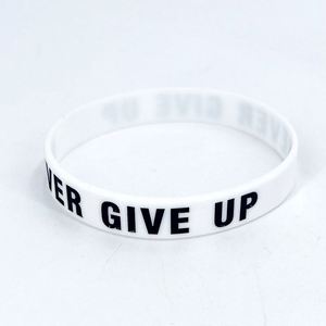 Never Give up Motivational Quote Debossed Silicone Wristband <b>for</b> Sports Event Promotional <b>Gift</b> - Product Image 4