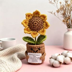 Poupée en forme de tournesol au crochet plante en pot Eco fil jouet en peluche pour adultes et mamans en attente couture et tissage idée cadeau - Product Image 3