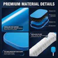 Pala de Pickleball de Fibra de Vidrio Aprobada por la USAPA, 220g, Núcleo de Panal de PP de 16mm, para Principiantes, Recreativa, Multiusos, con Mochila de Almacenamiento, OEM