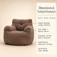 Fauteuil de salon texturé marron, une place, sans pieds, fauteuil inclinable, canapé paresseux pour salon, vente en gros, directement de l'usine