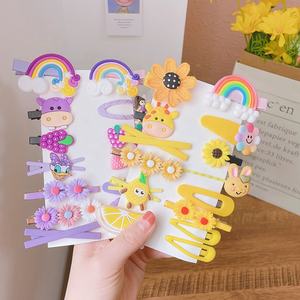 14 Uds niños coreanos de dibujos animados de bebé flor frutas horquilla arcoíris conjunto accesorios bonitos para el pelo de las niñas del Clip de pelo para niños - Product Image 3