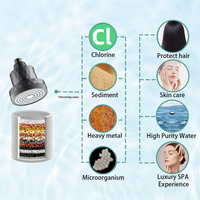 Pomme de douche filtrante à 10/15/20 étages, 6 pouces, haute pression, pluie supérieure, pour eau dure, réduit les produits chimiques et le chlore