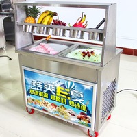 Machine à friandises commerciale Mini machine à frire pour crème glacée au yaourt Machine électrique à rouleaux pour crème glacée frite pour chariot de nourriture