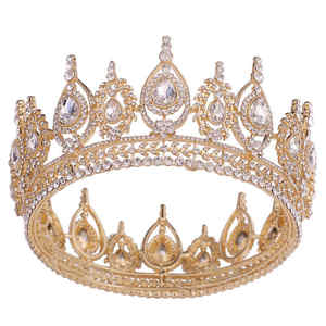 巴洛克奢华全皇后庆典婚礼头饰皇冠水晶水钻新娘头带皇冠配件舞会合金 - Product Image 1
