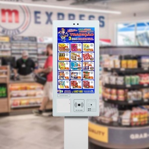 Full hd Display 58/88mm <b>Receipt</b> <b>Printer</b> Facial Camera Card Reader Self Order Payment Kiosk for Convenience Store - Product Image 1