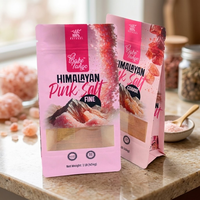 Sachets en papier kraft personnalisés en gros à fond plat avec fenêtre transparente, fermeture éclair refermable, résistants à l'humidité, adaptés pour les poudres