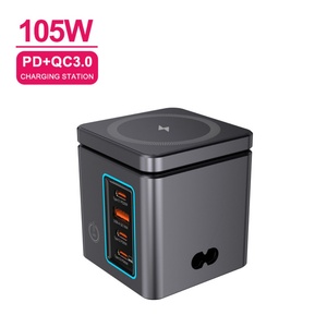 Station de charge magnétique multi-ports pliable 105W avec chargeur <span class=keywords><strong>sans</strong></span> <span class=keywords><strong>fil</strong></span> 15W, <span class=keywords><strong>tour</strong></span> de charge de bureau pour iPhone 17 - Product Image 3