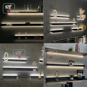 2024 nouveau produit personnalisé en aluminium salle de bain douche étagère antirouille métal Fabrication murale Rectangle étagère - Product Image 3