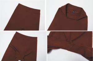 ブラッシュドファブリックナイロンスパンデックス弾性圧縮ヨガセットブラ + フレアパンツ2個セットジムフィットネスハイインパクトスポーツブラ + レギング - Product Image 6