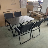 Mesa Plegable de Acero Inoxidable Reforzada y Ligera, Modelo HC, Estilo Moderno Minimalista, Ideal para Picnic