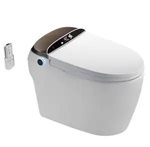 Automatic operation round ceramic one piece smart toilet seat cover