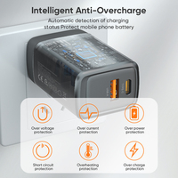 Chargeur mural US Plug 65W GaN | Adaptateur secteur PD65W USB et chargeur de voyage à charge rapide de type C pour téléphones portables