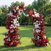 Décorations florales artificielles pour arche de mariage, mélange de roses en soie rose et d'hortensias verts, pour mariages, fêtes, fiançailles et événements familiaux