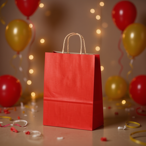 Borsa Regalo ILAN 27x21x11cm in Carta Rossa per Feste - Product Image 2