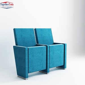 Silla de Auditorio de Grado Premium, Tapizada, Plegable, Estructura Estable, Asientos Conectados para Salón de Conferencias, Apta para Piso Escalonado - Product Image 4