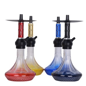 Nouvelle Arrivée 45mm Hauteur Base En Verre En Alliage D'aluminium <span class=keywords><strong>Shesha</strong></span> Narguilé Ensemble En Métal Arabe Fumer Shisha Narguilé En Gros - Product Image 1