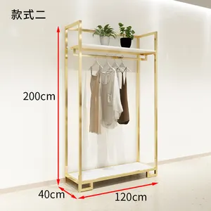Nieuwe Retail Boutique Gold Wall Mounted T-shirt Kleding Kleding Winkel Stand Rack Display Systeem