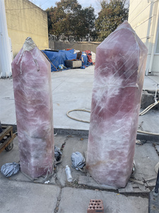 Batu Kristal Alami Ukuran Besar untuk Penyembuhan, Batu Semi Mulia, Tongkat Batu Kuarsa Mawar Besar untuk Dekorasi Rumah - Product Image 2