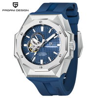 Montre automatique mécanique de voyage pour homme PAGANI Design classique de luxe YS010-2, étanche 100M, NH39, silicone, acier inoxydable