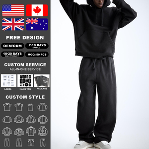 Ensemble sweat à capuche et pantalon de survêtement KIingSen personnalisé pour homme, style streetwear, respirant, coupe oversize, effet vintage délavé, en molleton doux - Product Image 2