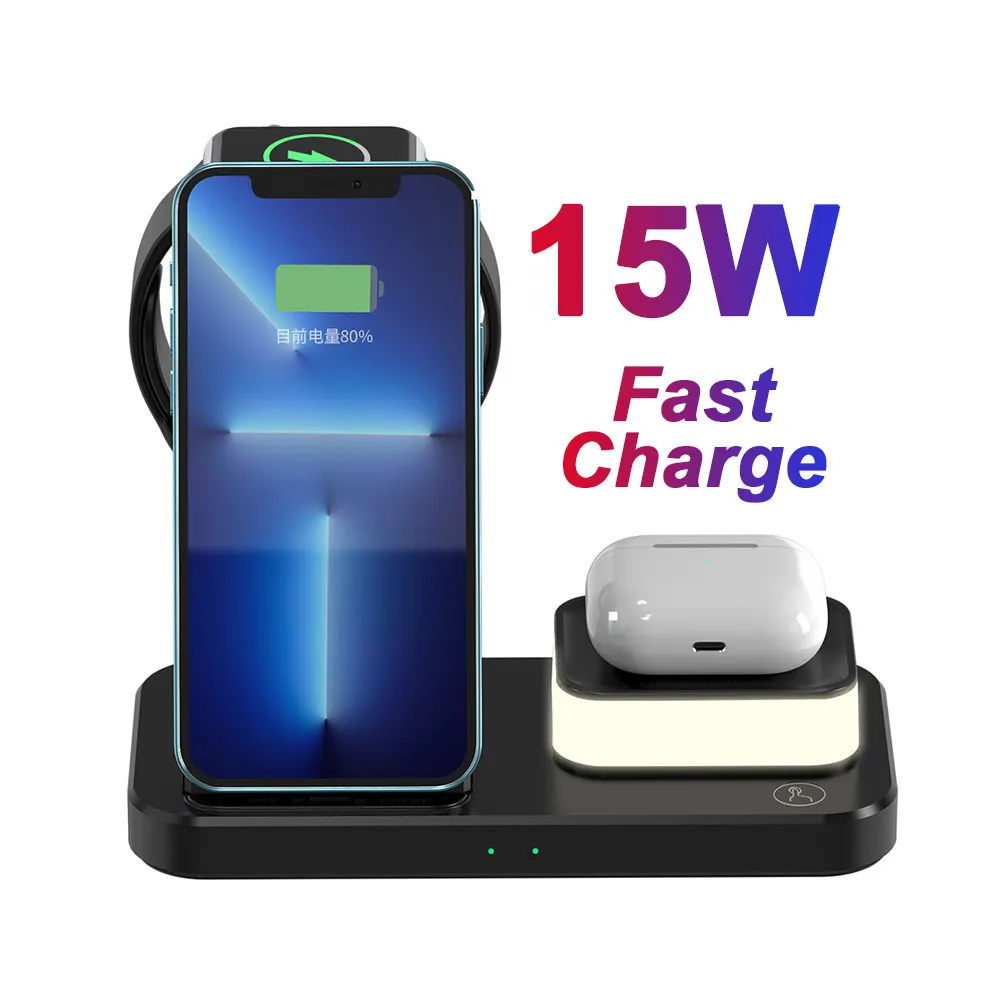 For Apple Watch Wireless Charger Station For MagSafing Duo Charger For iPhone For Airpods Wireless Charger Fast Charging Stand