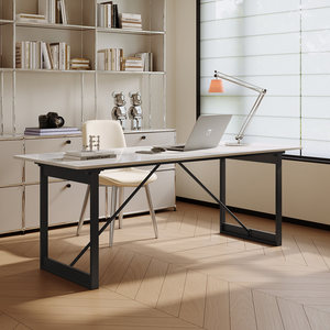 Bureau d'<span class=keywords><strong>ordinateur</strong></span> moderne et simple pour la maison, le bureau, les petits appartements, la chambre à coucher, surface rectangulaire en métal, table de travail, aucun assemblage requis - Product Image 4