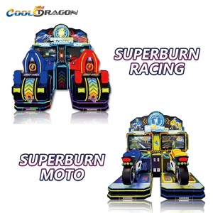 Simulateur de course automobile d'arcade en métal pour 2 joueurs, série Super Burn, avec garantie d'un an - Product Image 1
