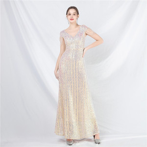 Robe de soirée S1770N 2026, nouvelle robe élégante à paillettes, style socialite, manches longues ou courtes, queue de poisson, antistatique - Product Image 1