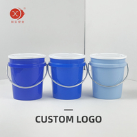 Ember Plastik PP Food Grade Grosir dengan Tutup Kedap Udara, Gagang Logam, Logo Custom, Multi Warna, Dapat Didaur Ulang, Wadah Kemasan Mini