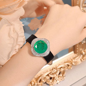 Nuevo collar de alta calidad de piedra de color Ice Out, Pendientes colgantes de esmeralda de simulación de diámetro de alto carbono, conjunto de joyería de pulsera de anillo - Product Image 2