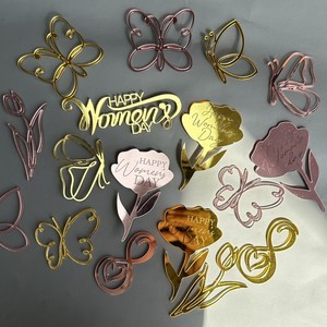 Acrylic <b>Cake</b> Decorations Women's Day Floral Carnation Cupcake Toppers Happy Women's Day Design For <b>Cake</b> <b>Decorating</b> <b>Supplies</b> - Product Image 1
