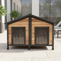 Houten hondenhuis Premium hondenverblijven Buiten duurzaam regenbestendig hondenkennel voor tuin achtertuin boerderij met 2 deuren