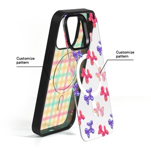 Custodia per telefono magnetica Girly graziosa 3 in 1 strato staccabile per iPhone 16 Pro Max 15 14 Plus TPU PC trasparente Cover Mobile con stampa - Product Image 1