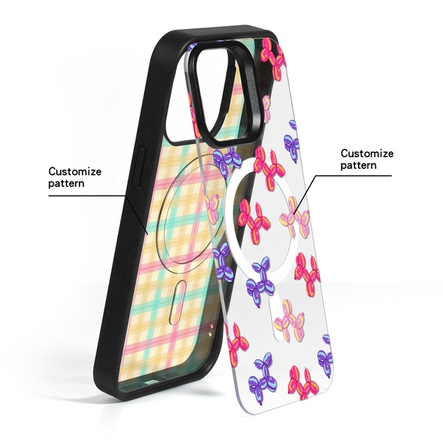 Girly Cute 3 in 1 Detachable Layer Magnetic Phone Case for iPhone 17 Pro Max 15 14 Plus TPU PC Clear Mobile Cover with Printing