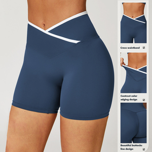 XW-TZ8843-4 de haute qualité <span class=keywords><strong>Yoga</strong></span> Fitness Sport hauts sans manches Shorts sans couture respirant séchage rapide deux pièces ensemble de gymnastique femmes - Product Image 4