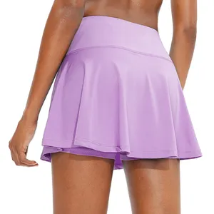 Alfa Women's Tennis Skirts High Waisted Pleated Athletic Golf Skirt Sport Running Inner Mesh Shorts With Pockets