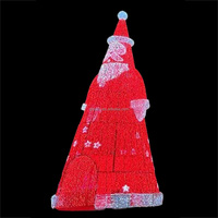 Grand Père Noël lumineux 3D pour l'extérieur, idéal pour les centres commerciaux, accessoires de Noël