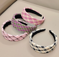 Koreanisches Kariertes Stoff-Stirnband für Valentinstag & Abschlussfeier Modisches Handgefertigtes Damen-Accessoire