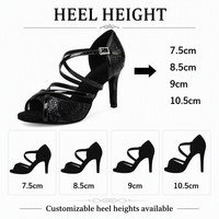 Chaussures de danse latine à motif serpent noir pour femmes, sandales à talons aiguilles, nouvelle collection 2026, chaussures de danse professionnelles d'intérieur à semelle souple