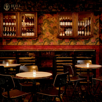 Cabina de esquina de cuero de lujo, asientos, muebles de restaurante japoneses modernos, Hotel, café, té, muebles comerciales, juego de sillas y mesas