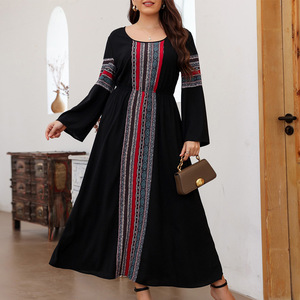 Dieses hochwertige und elegante Retro-Kleid im ethnischen Stil ist stilvoll und lässt Sie mit einem Patchwork-Stil jünger und schlanker aussehen - Product Image 2