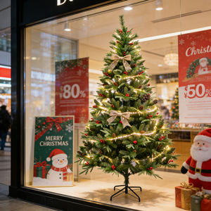 Vente en gros d'usine, <span class=keywords><strong>sapin</strong></span> de Noël en épicéa de qualité supérieure de 90 cm, 120 cm, 180 cm, 210 cm, 240 cm avec base en métal épaisse - Product Image 1