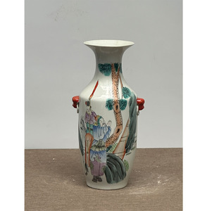 Antiguo China Qing Xuantong Famille Rose Porcelana Jarrón <span class=keywords><strong>DE</strong></span> ARTE Par <span class=keywords><strong>de</strong></span> FAMILLE ROSE ESPEJO IMAGEN JARROS CON ASAS DORADAS - Product Image 1